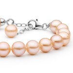 Perlový náramek Lily - řiční perla, stříbro 925/1000, 19 cm + 4 cm (prodloužení) Růžová