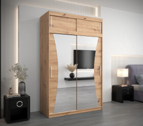 Šatní skříň Abi Mo s nástavcem Barva korpusu: Dub artisan, Rozměry: 150 cm, Dveře: Dub artisan