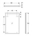 GEBERIT - Option Zrcadlo s LED osvětlením, 60x90 cm, hliník 502.812.00.1