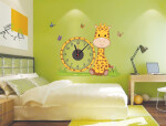 Samolepící dětské hodiny Žirafa