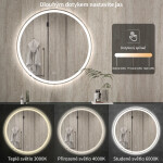 CERANO - Koupelnové LED zrcadlo Eterno - Ø 100 CER-8050BD6950
