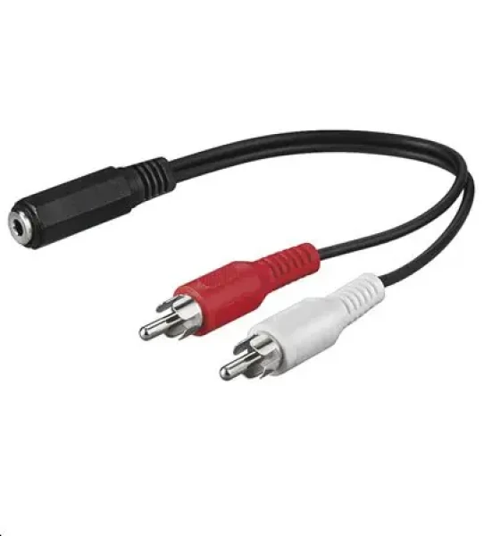 MicroConnect Audio adapter jack 3.5mm (F) - 2x RCA (M) 0.2m černá (AUDALH02)