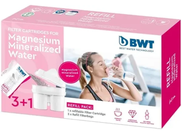 BWT Refill Filter Mg2+ 3+1 ks / Vodní filtr / kompatibilní s Brita Maxtra, Laica Biflux, Dafi Unimax / kapacita 120 l (9022001901484)