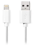 Nedis Lightning kabel 1 m bílá / Datový kabel / USB-A (M) - Lightning 8-pin (M) (CCGL39300WT10)