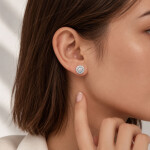 Luxusní stříbrné náušnice Evadne 0,5 ct MOISSANITE + CERTIFIKÁT, Stříbrná certifikát GRA, hadřík na čištění stříbra, dárková krabička