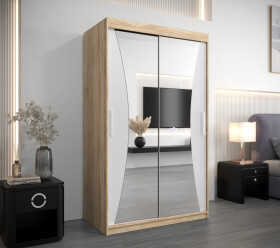 Šatní skříň Abi Mo Dveře: Dub sonoma, Rozměr: 120 cm, Korpus: Bílá