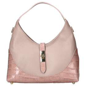 Luxusní dámská kožená kabelka do ruky Elizaveta, růžová