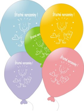 Balonky šťastné narozeniny 5ks mix Balonky.cz Balonky šťastné narozeniny 5ks mix Balonky.cz