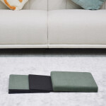 Taburet s úložným prostorem, zelená manšestrová látka