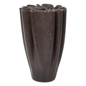 Ferm Living Kameninová váza Dedali Dark Brown, hnědá barva, keramika