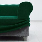 Super strečové potahy HARMONIA zelená taburet (40 - 60 cm)