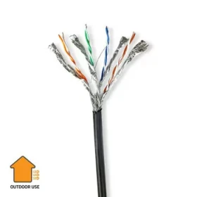 Nedis CAT7 100 m černá / Síťový kabel / S/FTP / Solid měď / Venkovní / Box (CCBG8599BK100S)