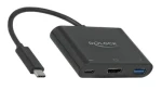 DeLock černá / Adaptér USB Type-C na HDMI / DP Alt Mód / 4K / 30 Hz / USB-A / USB-C PD 60 W (64091)