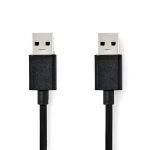 Nedis USB-A - USB-A černá / Kabel / USB 3.2 Gen 1 / 18 W / 5 Gbps / 1 m (CCGL61000BK10)