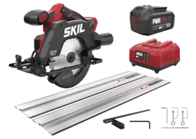 SKIL RED 3551AB / Aku okružní pila / 20 V / 1x 4,0 Ah / s vodicí lištou (SW1E3551AB)