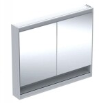 GEBERIT - ONE Zrcadlová skříňka s LED osvětlením, 105x90x15 cm, 2 dvířka, s nikou, bílá 505.834.00.2