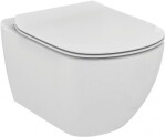 DEANTE Podomítkový rám, pro závěsné WC mísy + SLIM tlačítko bílé + WC Ideal Standard Tesi se sedátkem RIMLESS CST_WC01 A51P TE2