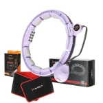 HMS Sada masážní hula hoop HHM13 se závažím, magnety a počítadlem a zeštíhlujícího pásu BR163 fialová (17-44-601)