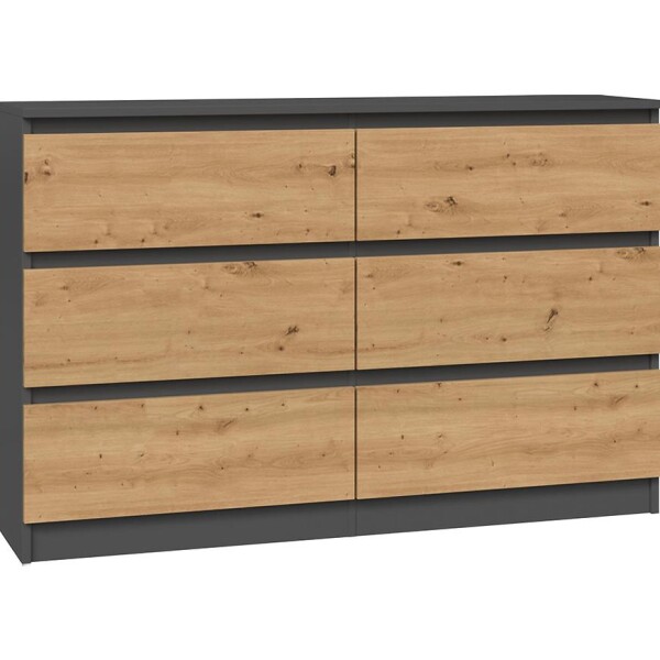 Komoda 120 cm 6S M6 Malwa antracit/artisan