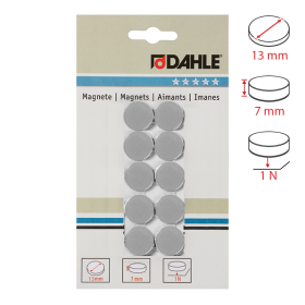 Dahle magnet plánovací, Ø 13 mm, 1 N, 10 ks, šedý