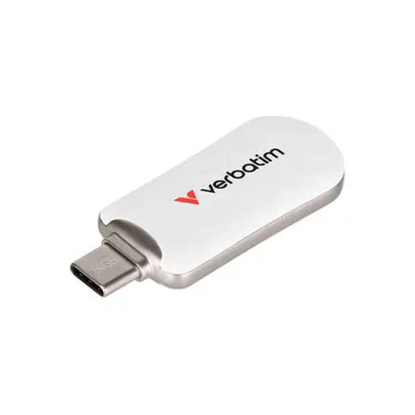 Verbatim Plectra 64GB bílá / Flash Disk / USB-C 3.0 / až 100 MBs (30228)