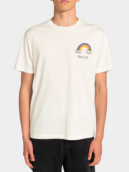 RVCA RAINBOW CONNECTION ANTIQUE WHITE pánské tričko krátkým rukávem