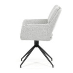 Židle jídelní, krémová látka, noha černý kov, otočný mechanismus 360°
