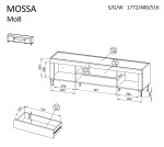 TV stolek Mossa MO8 Barva korpusu: Černá