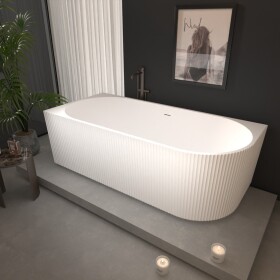Erga Marina, rohová volně stojící vana 150x75 cm + odtoková zátka, levá, bílá lesklá, ERG-MARINA-150075L-WH-WH