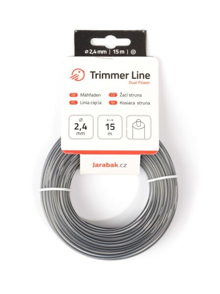 Žací struna Jarabák Dual Power kulatá 2,4 mm x 15 m
