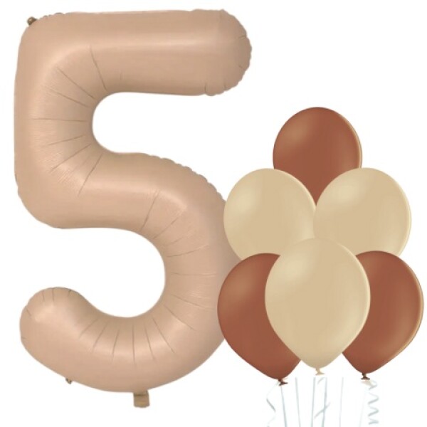 Balónek číslo 5 cappuccino 66 cm la griseo Balónek číslo 5 cappuccino 66 cm la griseo