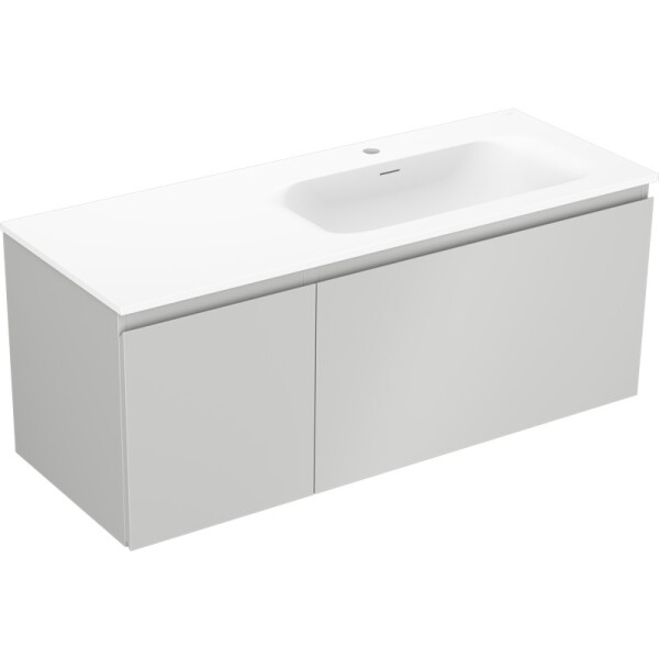 MEXEN/S - Orio koupelnová skříňka 120 cm s umyvadlem Vela pravá, 1S, 1D, šedá mat/bílá mat 91A13-12047-3-BBFF62-W23P01