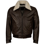 Pánská Kožená Bunda Pilot Pierce Pravý Kožíšek Brixton Hnědá Velikost: XL