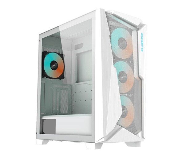 GIGABYTE case GB-C301GW, ARGB Hub, průhledná bočnice, Mid tower, 4x ARGB ventilátor, bílá EDF_524864