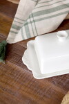 Chic Antique Porcelánová máslenka bílá Provence 8x20 cm