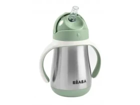 Beaba Hrnek termoizolační s brčkem nerez 250ml Sage Green (913535BB)