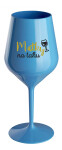 MATKY NA TAHU - modrá nerozbitná sklenice na víno 470 ml