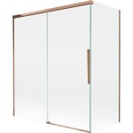 MEXEN/S - Rox vanová zástěna 2-křídlová posuvná 140 + 70 x 150, transparent, růžové zlato 8C9-140-070-60-00
