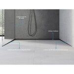 MEXEN - Line-B spádová lišta pro sklo 180 cm levá, černá 187004180L