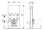 GEBERIT - Monolith Sanitární modul pro závěsné WC, 101 cm, spodní přívod vody, vzhled břidlice 131.021.00.5