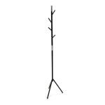 Věšák stojanový, výška 179 cm, kovová konstrukce, černý matný lak, nosnost 6 kg
