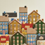 Ib Laursen Keramický svícen Nyhavn Red Door, žlutá barva, keramika