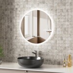 Erga Deam, kulaté LED zrcadlo 60cm, 3 barvy světla, přední osvětlení, vyhřívací podložka proti zapaření, ERG-V01-Deam-6060-CL ERG-V01-DEAM-6060-CL