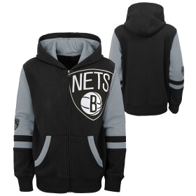 Outerstuff Dětská mikina Brooklyn Nets NBA Fleece Full-Zip Hoodie Černá (YOUTH)