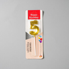 Dortová svíčka zlatá č.5