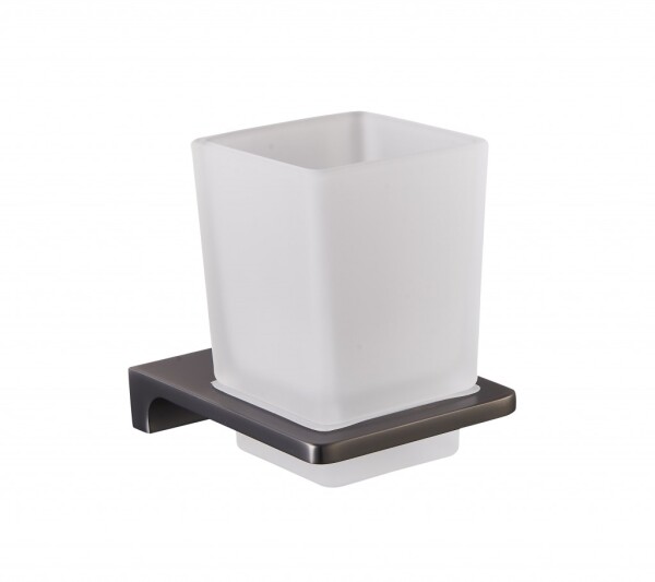 RAV Slezák - NIL - Koupelnový doplněk Držák kartáčků skleněný, Metal Grey NLA0201MG NLA0201MG