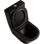 CERANO - WC kombi Carlito, Rimless - bezokrajové splachování + Slim/SoftClose sedátko - spodní/zadní odpad - černá matná - 61x36,5 CER-433866
