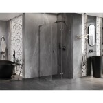MEXEN/S - Lunar-F L sprchový kout skládací dveře pravá 90 x 90, transparent, grafit kartáčovaná 836L-090-090-66-00-P