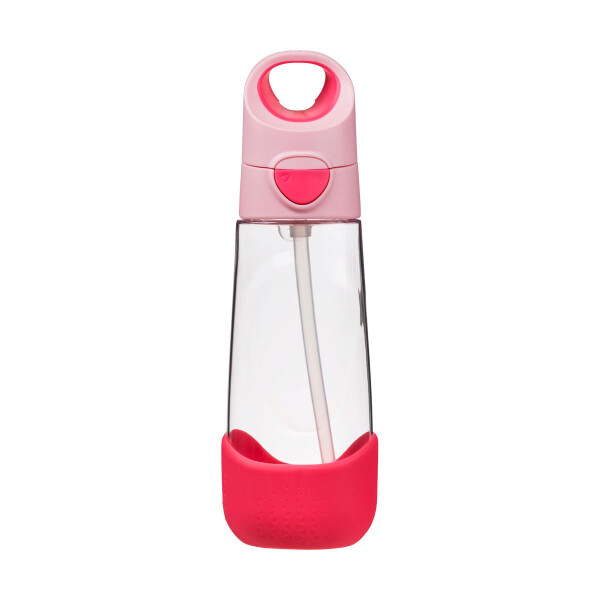 B.box Láhev na pití s brčkem 600 ml - flamingo fizz