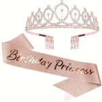 Dovoz Sada Birthday Princess šerpa + korunka